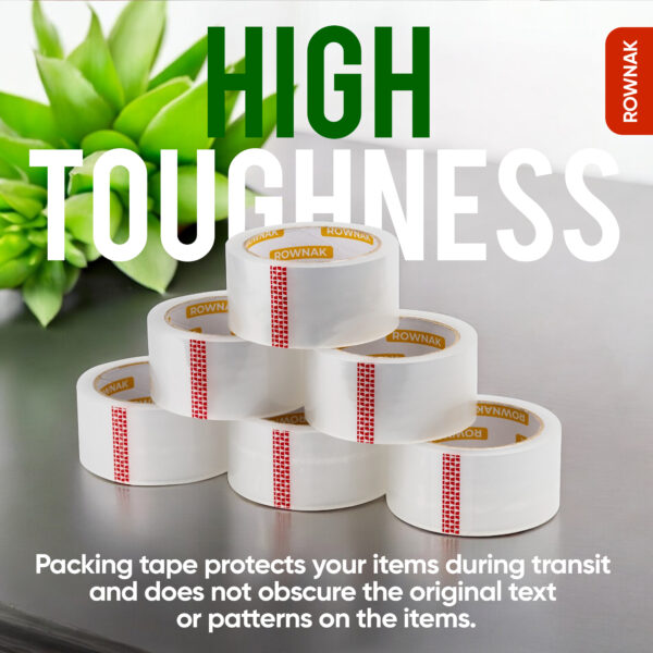 ROWNAK  Heavy Duty Clear Shipping Packaging Tape- 24 Pack,  2.0 Inch Wide x 110 Yards, 2.7 Mil Thick - Image 7